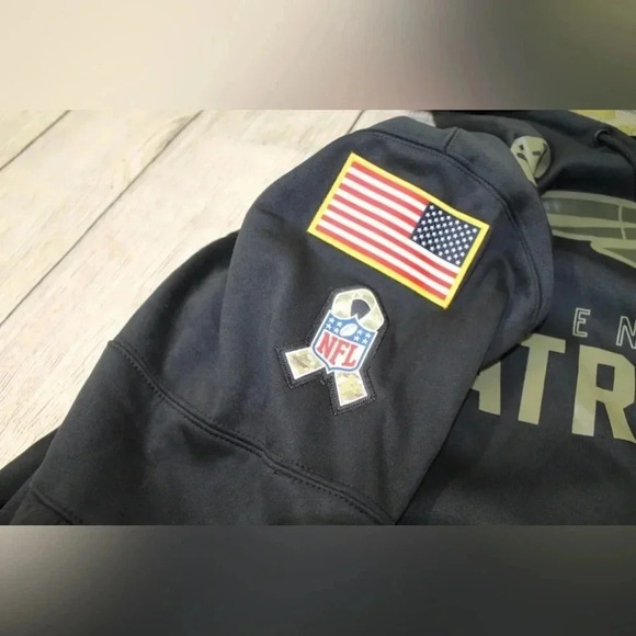 New England Patriots Authentic Nike NFL Salute to Service Hoodie Black Men's 3XL - Picture 4 of 9